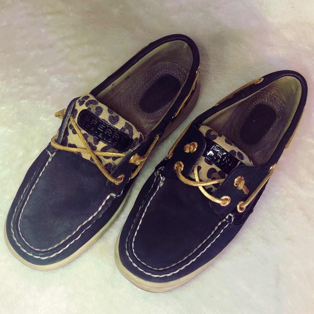Sperry Top-Sider Bluefish Shoe in Black-Leopard